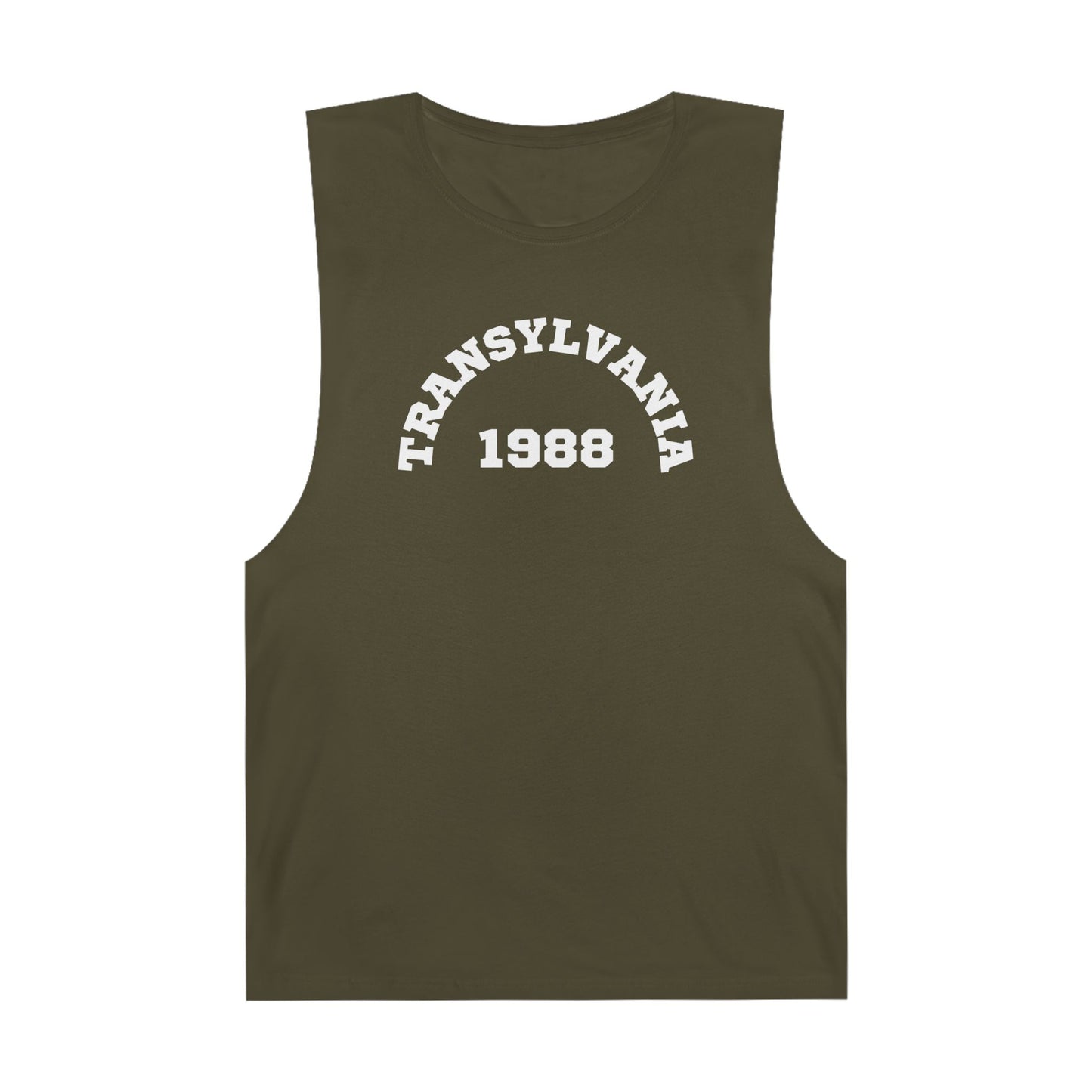 100% Cotton Vintage-Inspired Muscle Tank Top, 1988 Transylvania Retro Tee, Summer Festival Wear, Relaxed Fit Casual Shirt