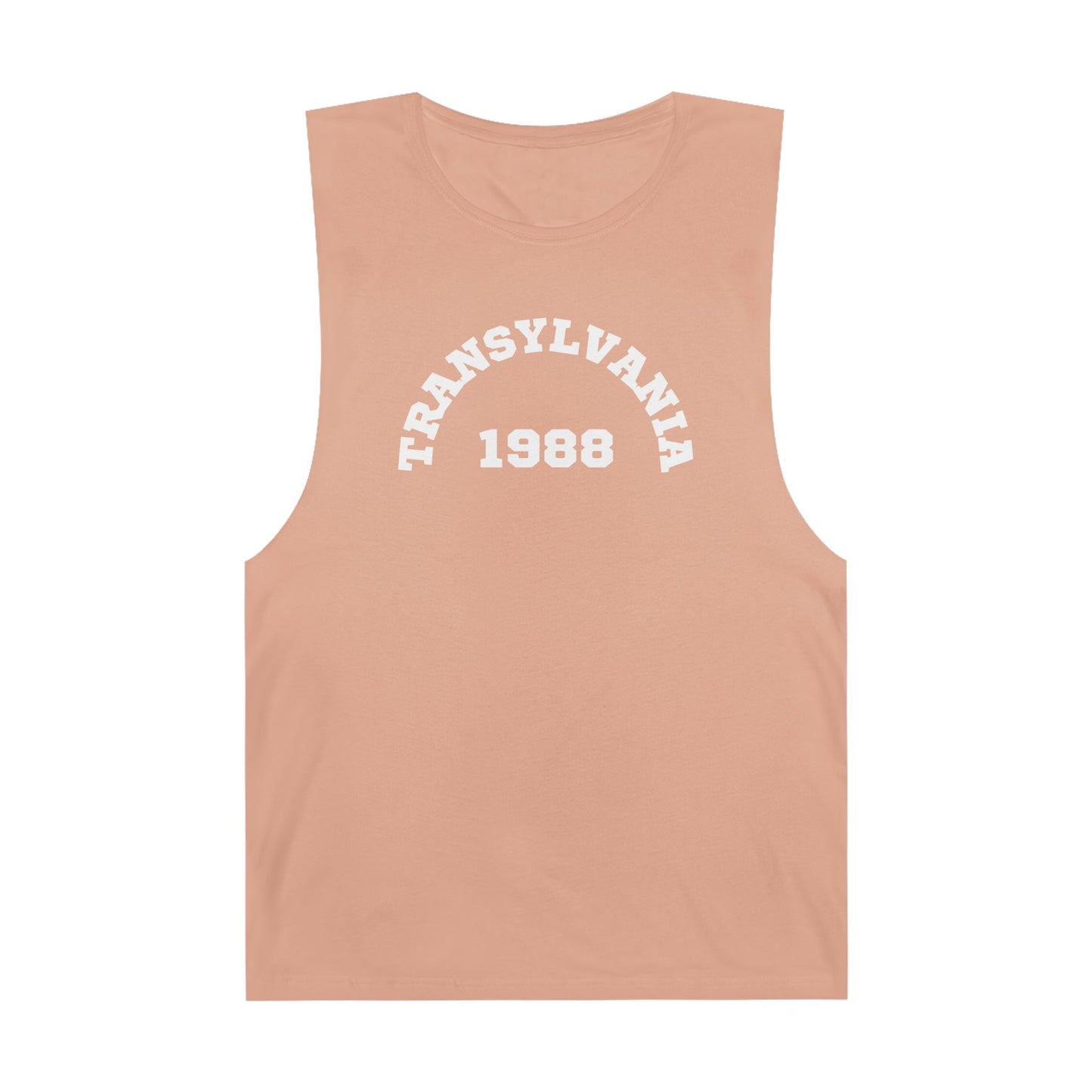 100% Cotton Vintage-Inspired Muscle Tank Top, 1988 Transylvania Retro Tee, Summer Festival Wear, Relaxed Fit Casual Shirt