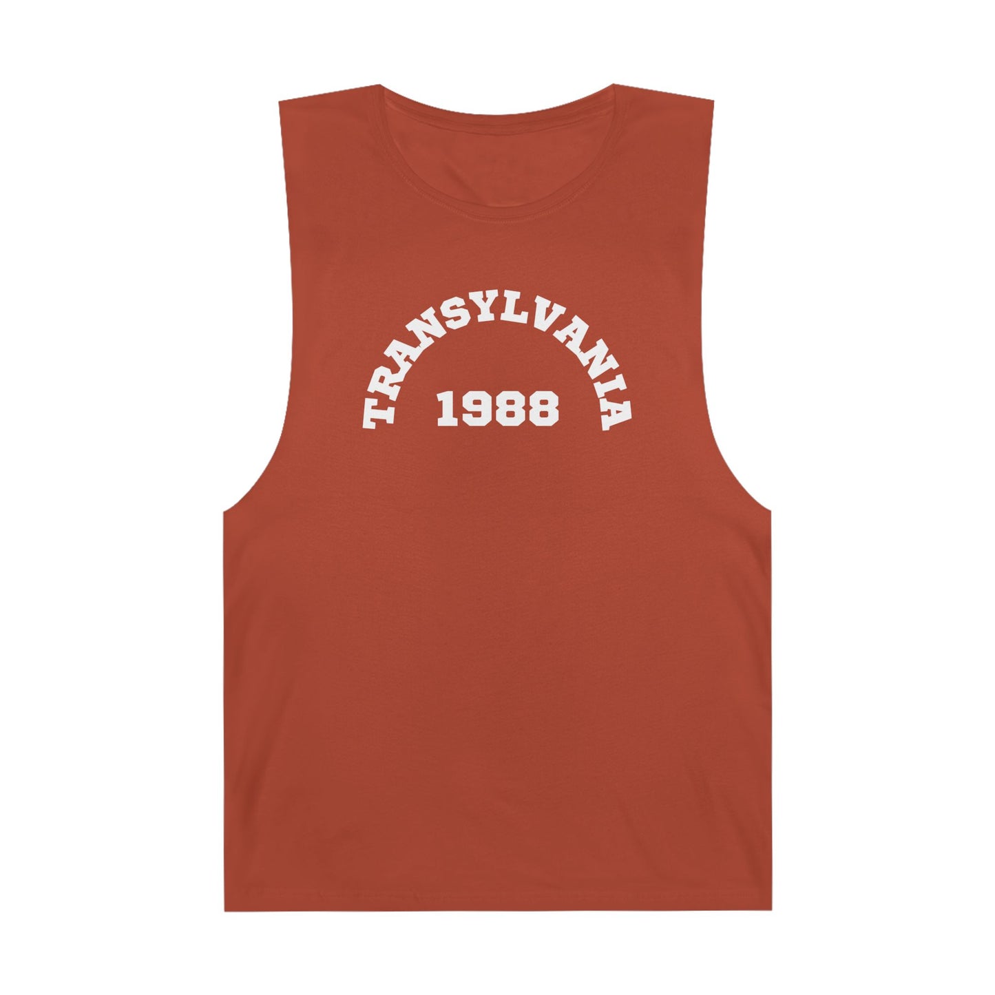 100% Cotton Vintage-Inspired Muscle Tank Top, 1988 Transylvania Retro Tee, Summer Festival Wear, Relaxed Fit Casual Shirt