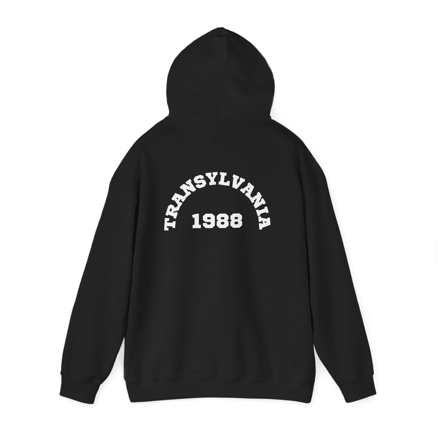 Transylvania 1988 Unisex Hooded Sweatshirt, Cozy Style, Halloween, Gift for Him/Her, Vintage Sweatshirt, Fall Fashion, Layering Piece
