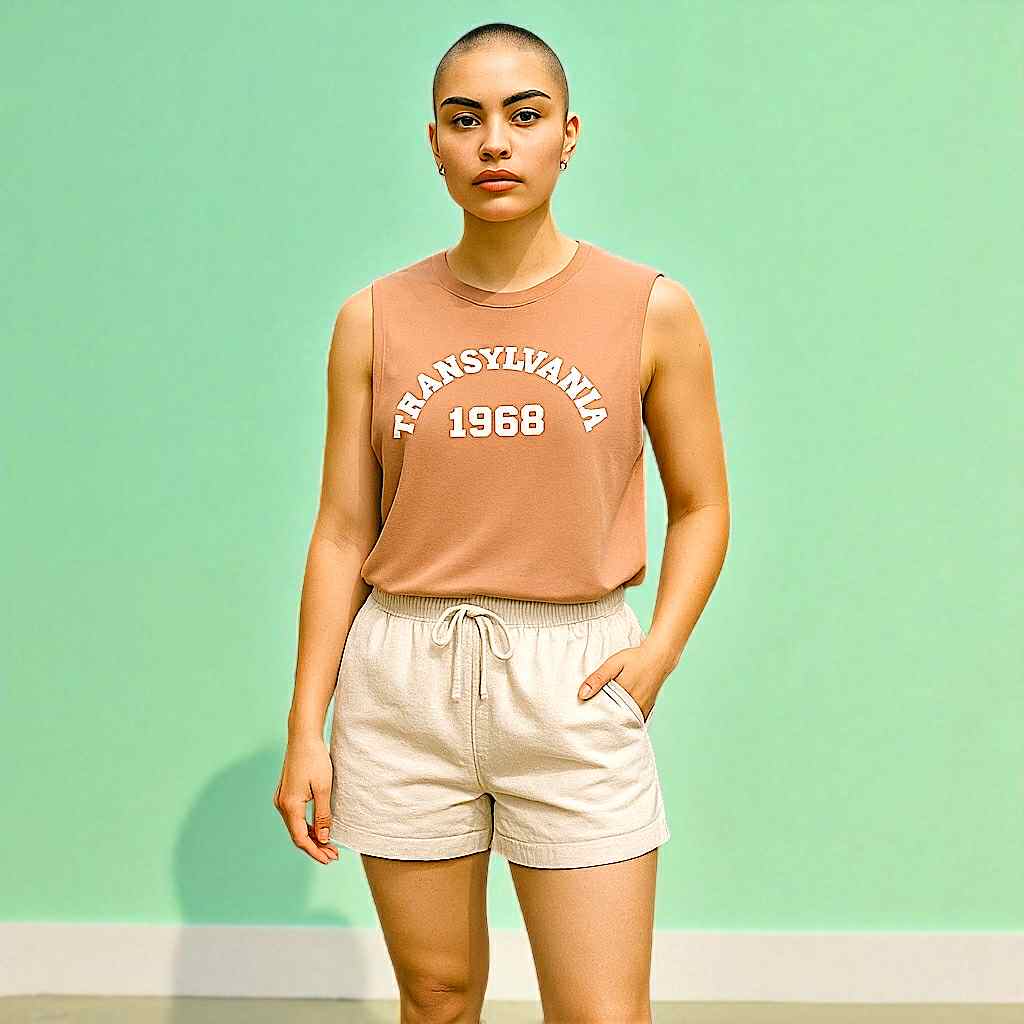 100% Cotton Vintage-Inspired Muscle Tank Top, 1988 Transylvania Retro Tee, Summer Festival Wear, Relaxed Fit Casual Shirt