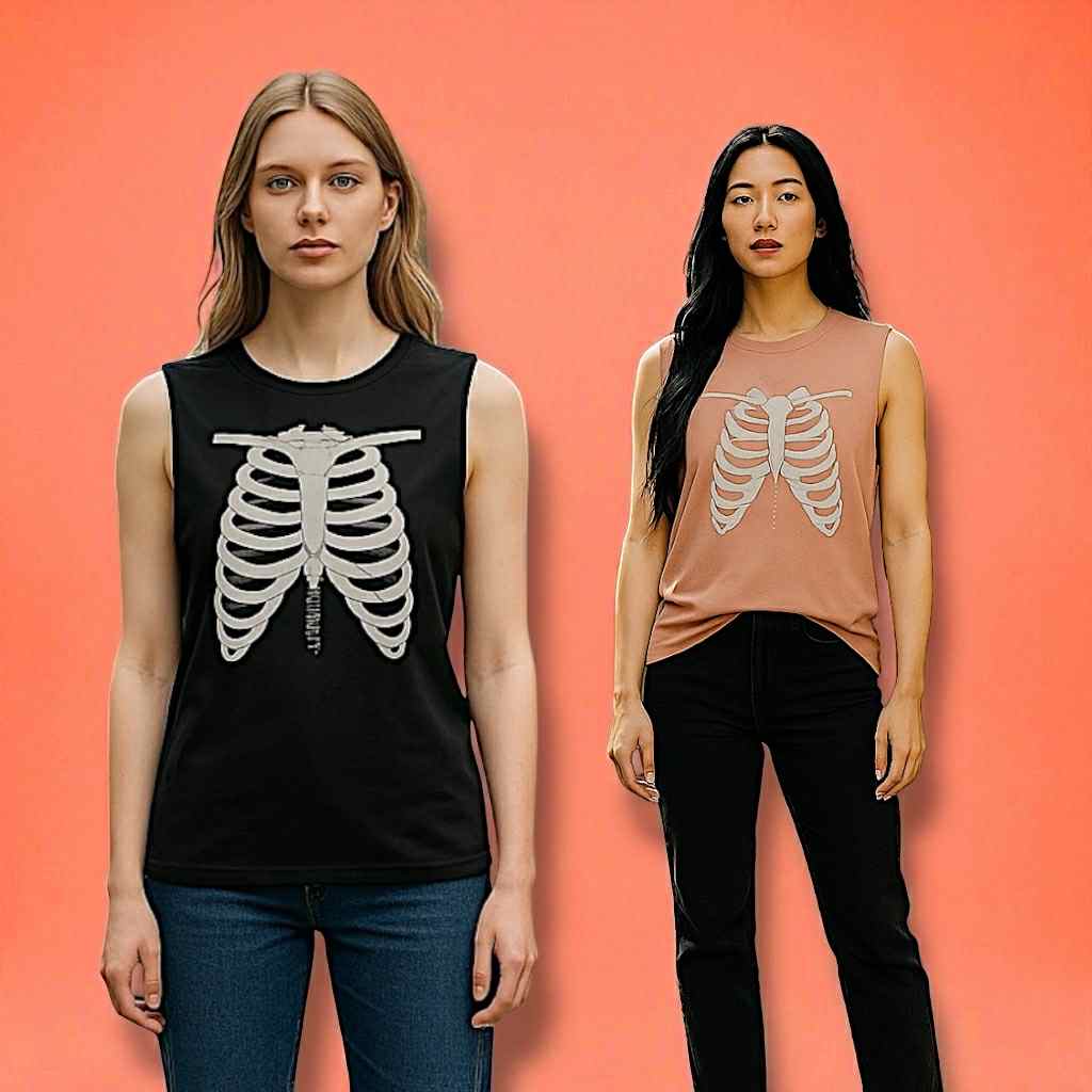100% Cotton Skeleton Muscle Tank, Gym Apparel, Workout Top, Fitness Shirt, Halloween Costume, Casual Summer Wear