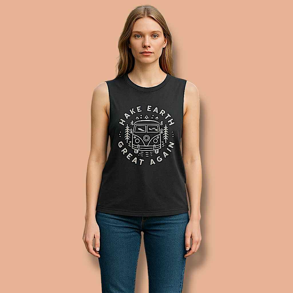 100% Cotton Eco-Friendly Nature Tank, Great for Summer Festivals, Earth Day, Camping, Outdoor Activities, Casual Wear, Gifts
