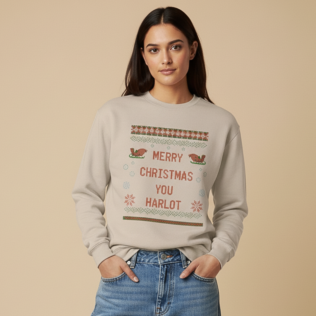 Merry Christmas You Harlot Fleece Sweatshirt