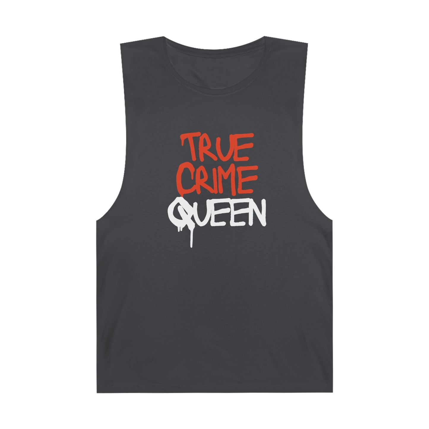 100% Cotton True Crime Queen Muscle Tank, Summer Basic, Gift for True Crime Lovers, Festival Wear, Trendy Graphic Tank