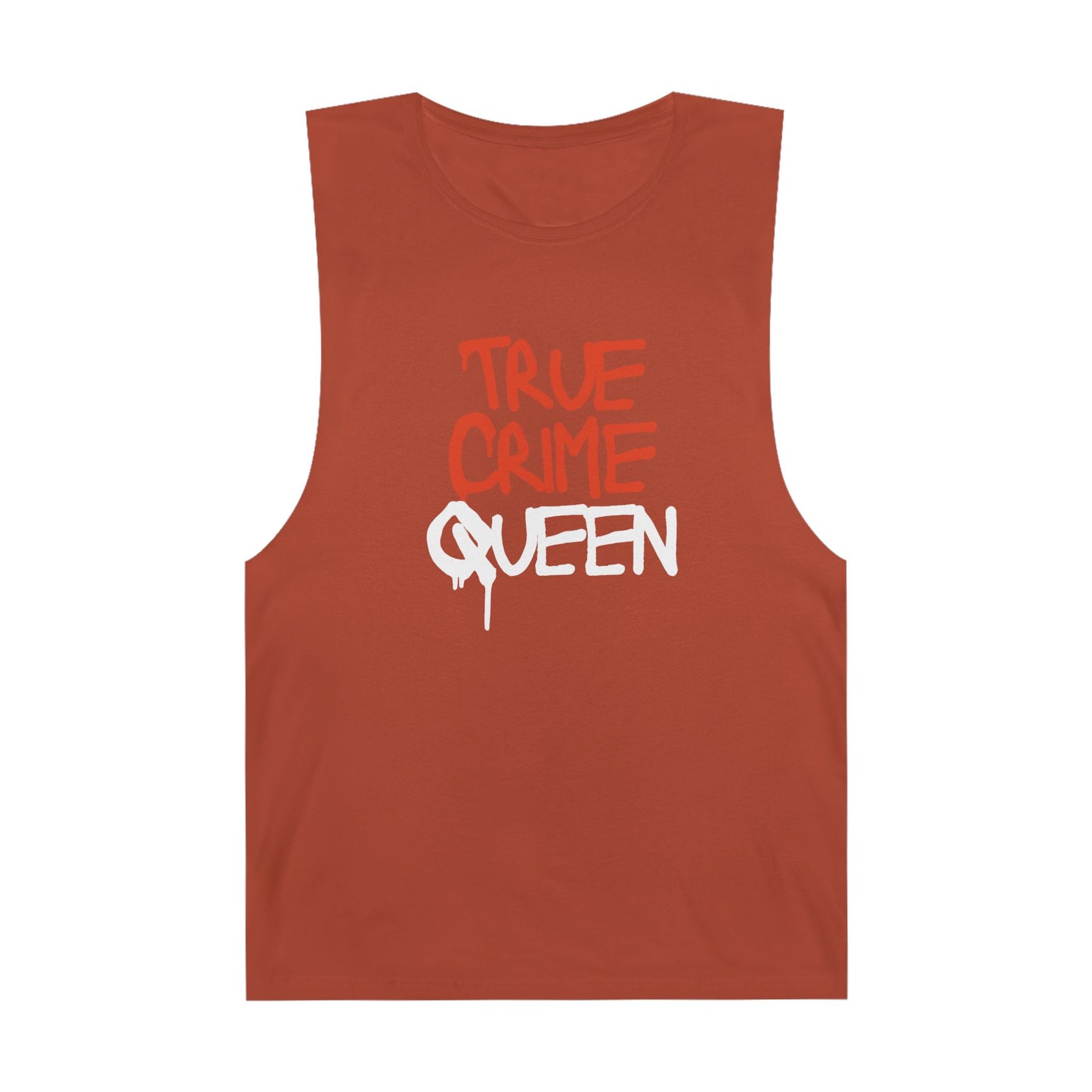 100% Cotton True Crime Queen Muscle Tank, Summer Basic, Gift for True Crime Lovers, Festival Wear, Trendy Graphic Tank