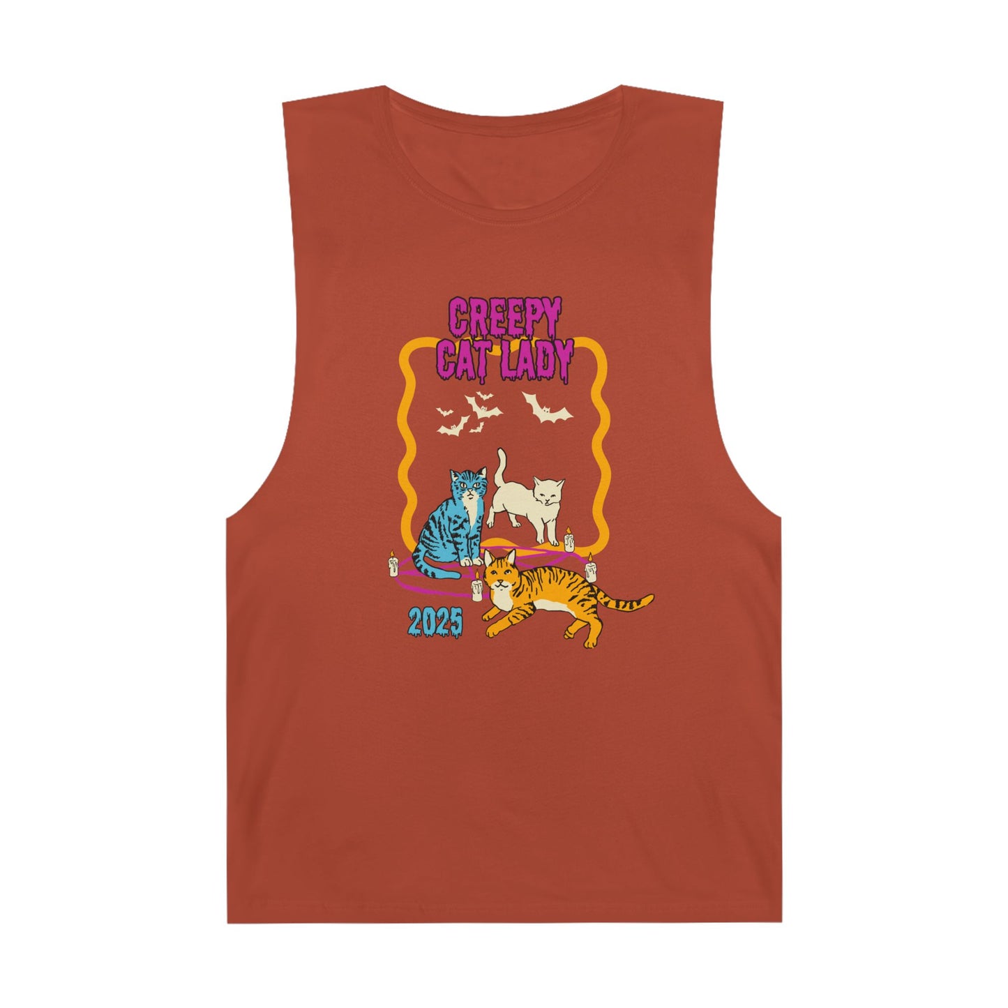 Creepy Cat Lady Tank, Unisex Halloween Tank Top, Cat Lover Gift, Vintage Cat Design, Cozy Summer Wear, Animal Lover Apparel
