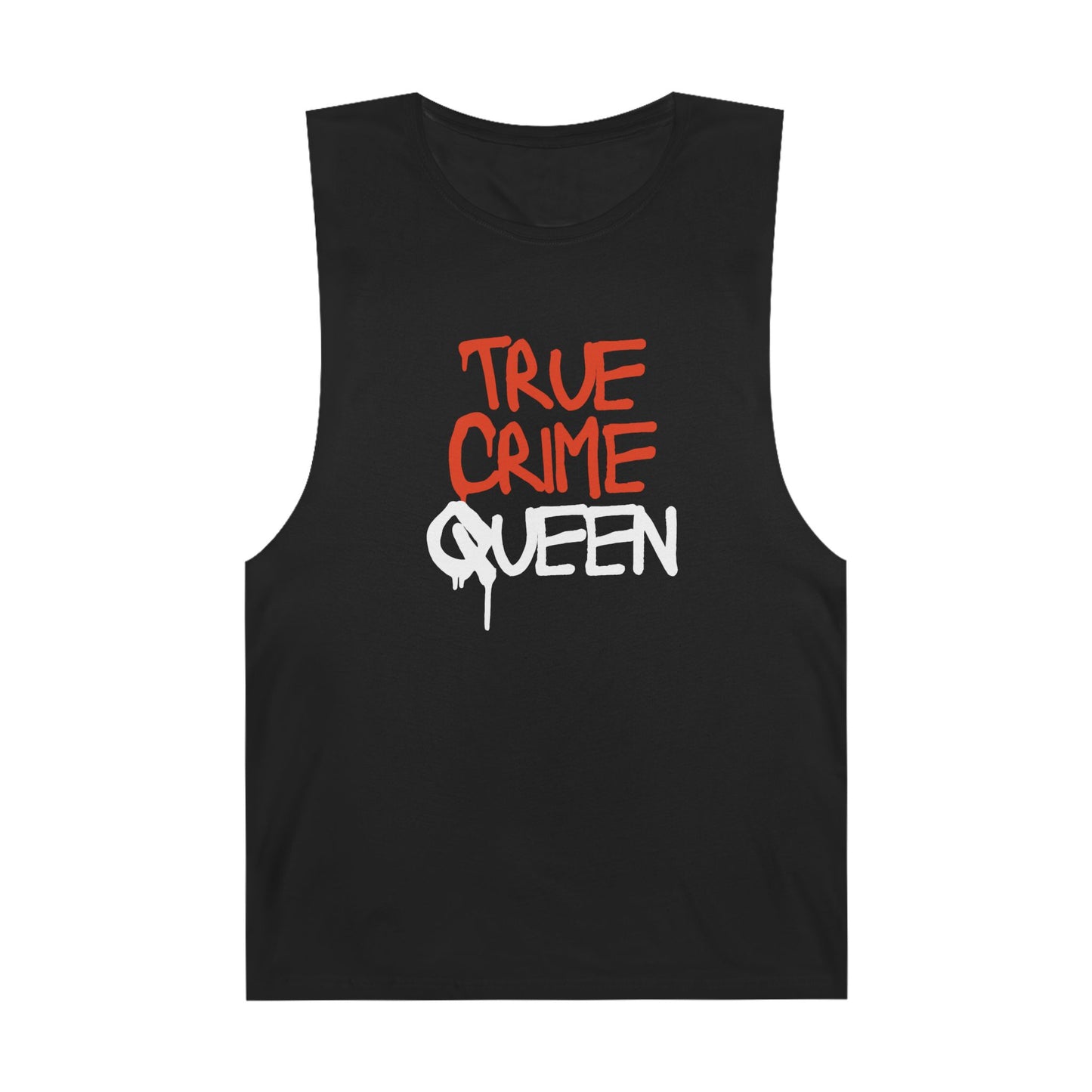 100% Cotton True Crime Queen Muscle Tank, Summer Basic, Gift for True Crime Lovers, Festival Wear, Trendy Graphic Tank