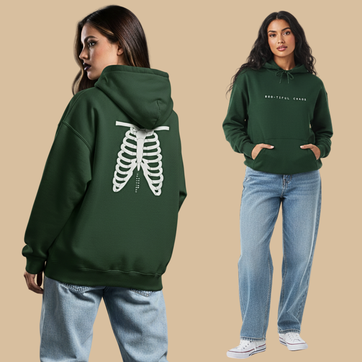 Boho-Chic Hooded Sweatshirt - Perfect for Cozy Days, Unique Gift for Friends, Halloween, Casual Style, Everyday Wear