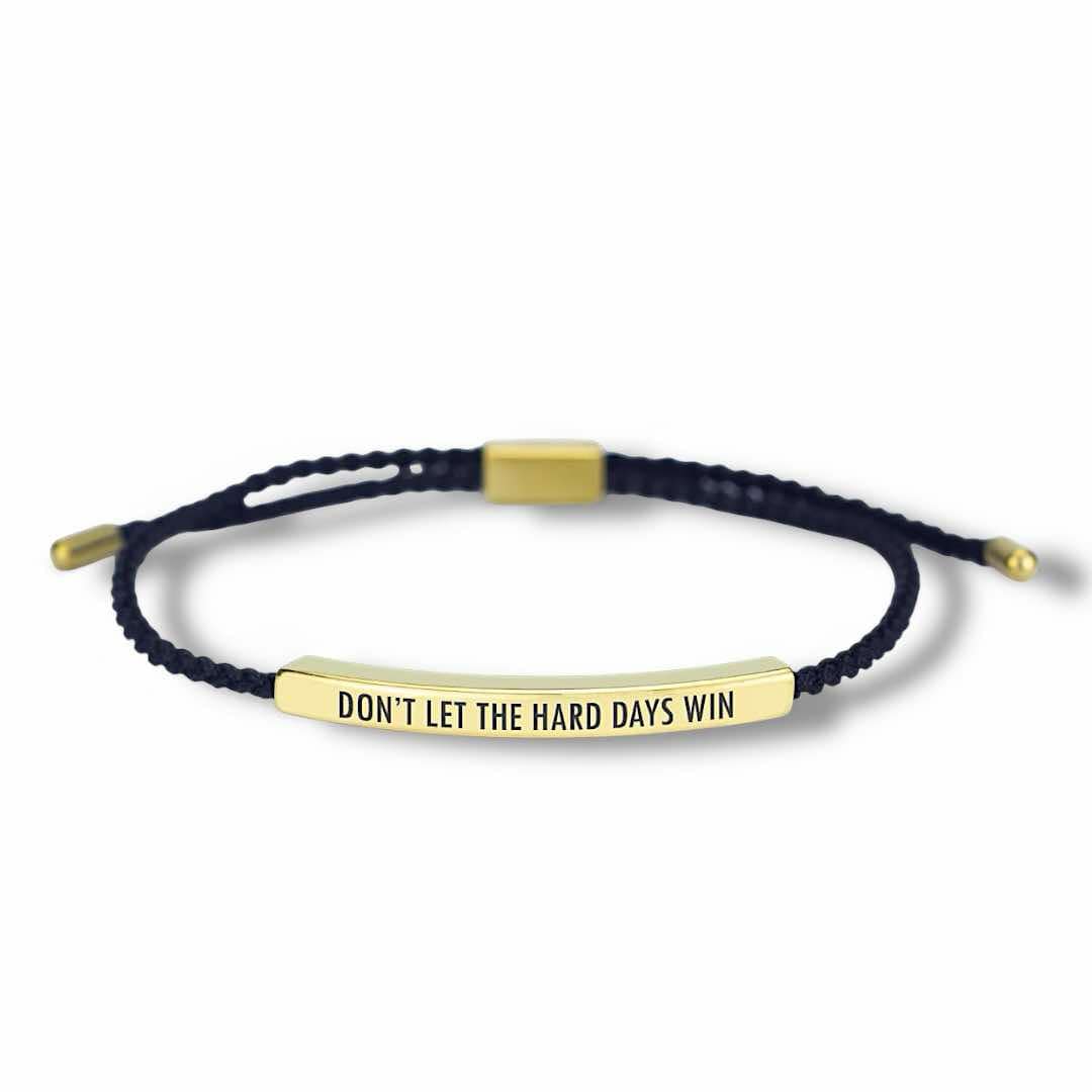Don't Let The Hard Days Win Motivational Minimalist Tube Bracelet