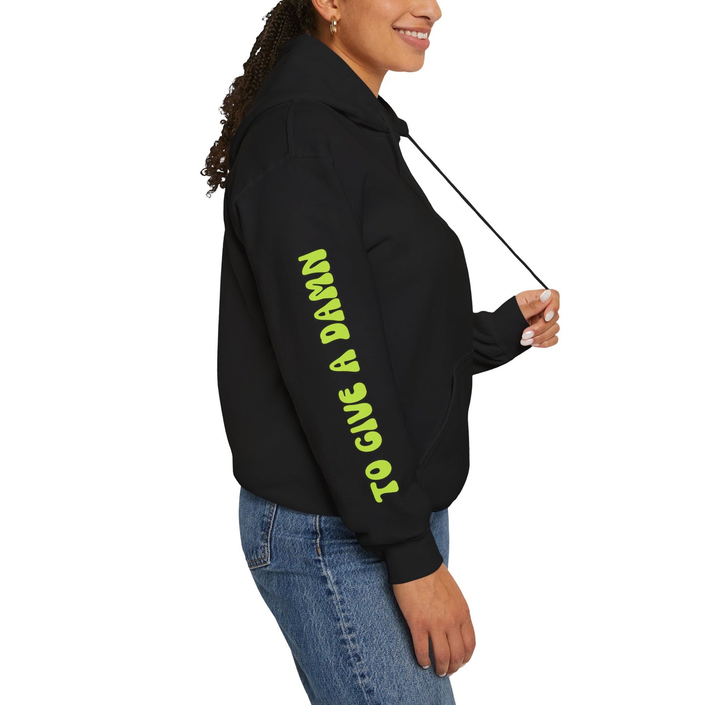 Unisex Heavy Blend™ Hooded Sweatshirt - 'Too Good to Give a Damn' Art Design