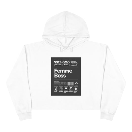 100% Femme Boss Crop Hoodie