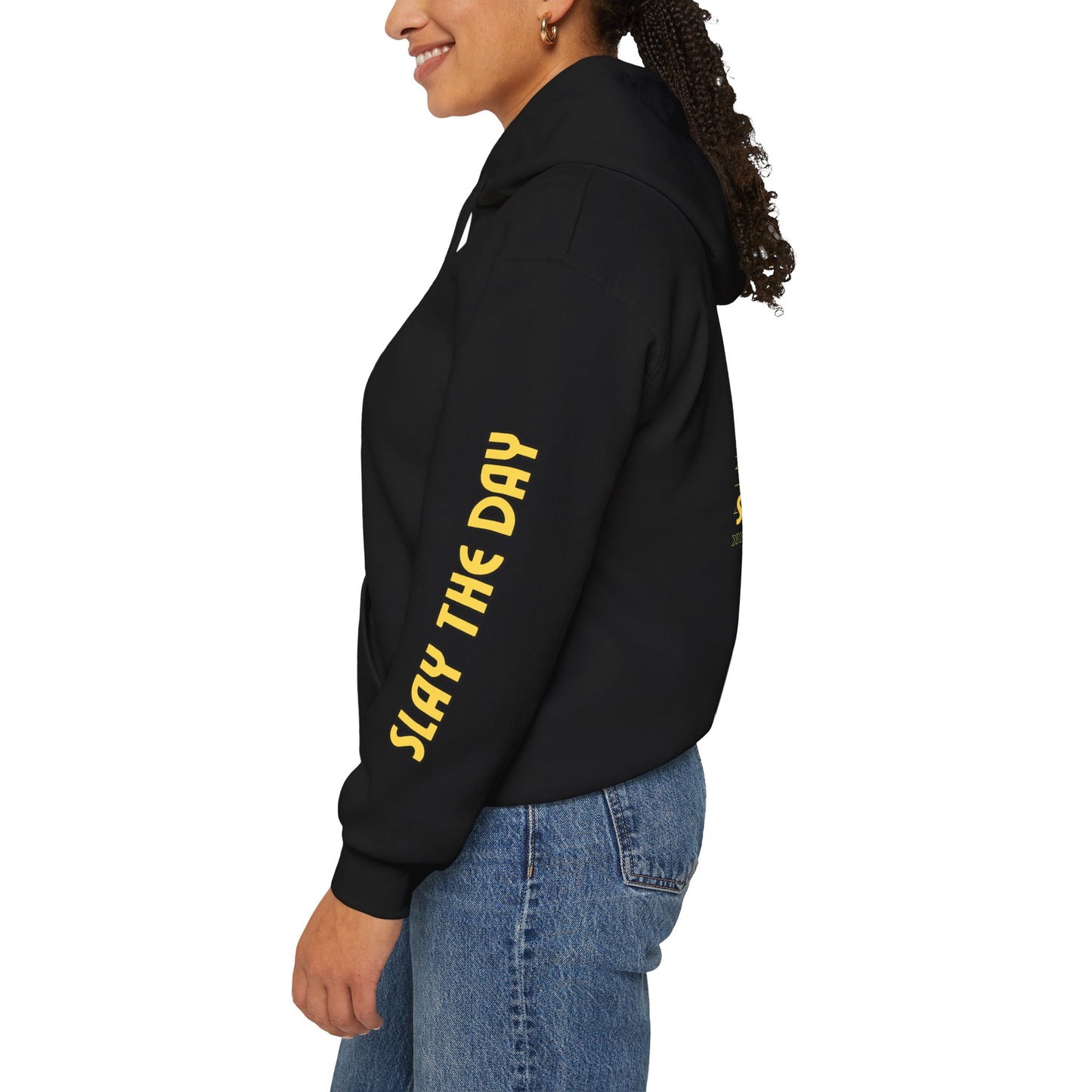 Slay the Day Unisex Heavy Blend Hooded Sweatshirt - Chill Vibe, Cozy Comfort, Perfect for Daily Wear