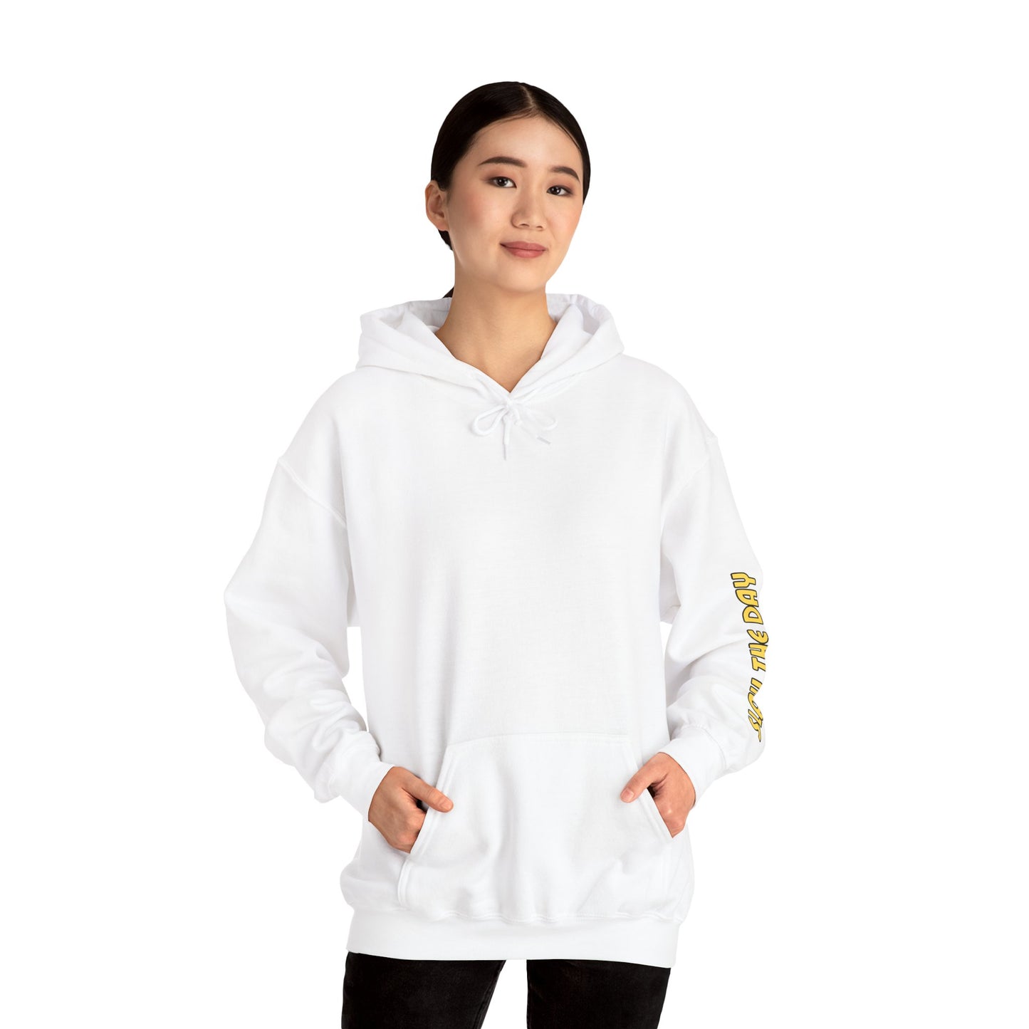 Slay the Day Unisex Heavy Blend Hooded Sweatshirt - Chill Vibe, Cozy Comfort, Perfect for Daily Wear
