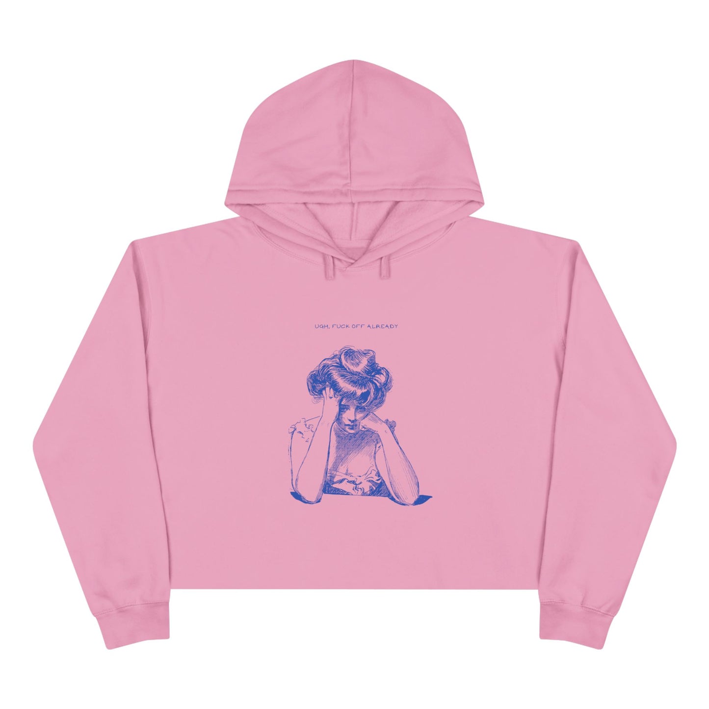 Femme Crop Hoodie - 'Usual Fuck Off' Graphic
