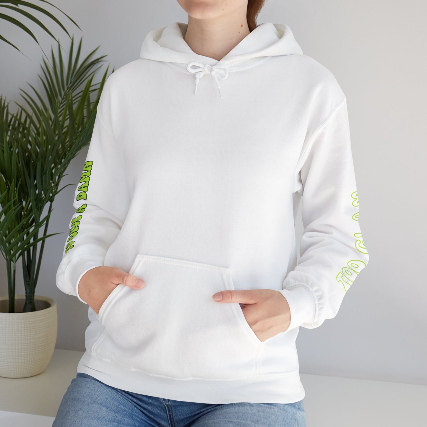 Unisex Heavy Blend™ Hooded Sweatshirt - 'Too Good to Give a Damn' Art Design
