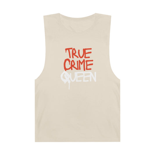 100% Cotton True Crime Queen Muscle Tank, Summer Basic, Gift for True Crime Lovers, Festival Wear, Trendy Graphic Tank