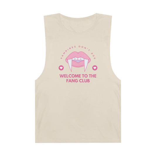 100% Cotton Fang Club Tank Top, Vampire Lover Shirt, Halloween Apparel, Cute Graphic Tee, Casual Summer Wear, Fangirl Gift