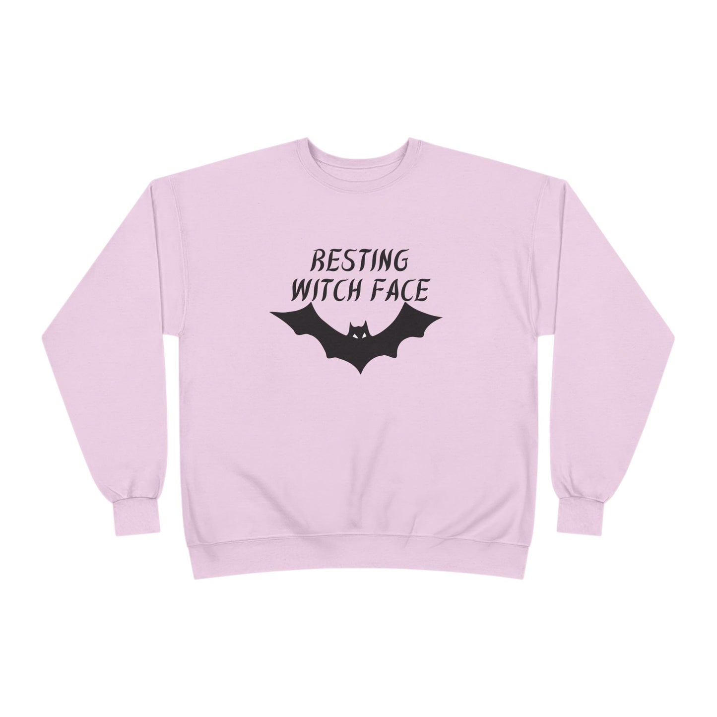 Resting Witch Face Eco-Friendly Crewneck Sweatshirt, Unisex Halloween Apparel, Cozy Fall Fashion, Spooky Gift for Her, Unique Casual Wear