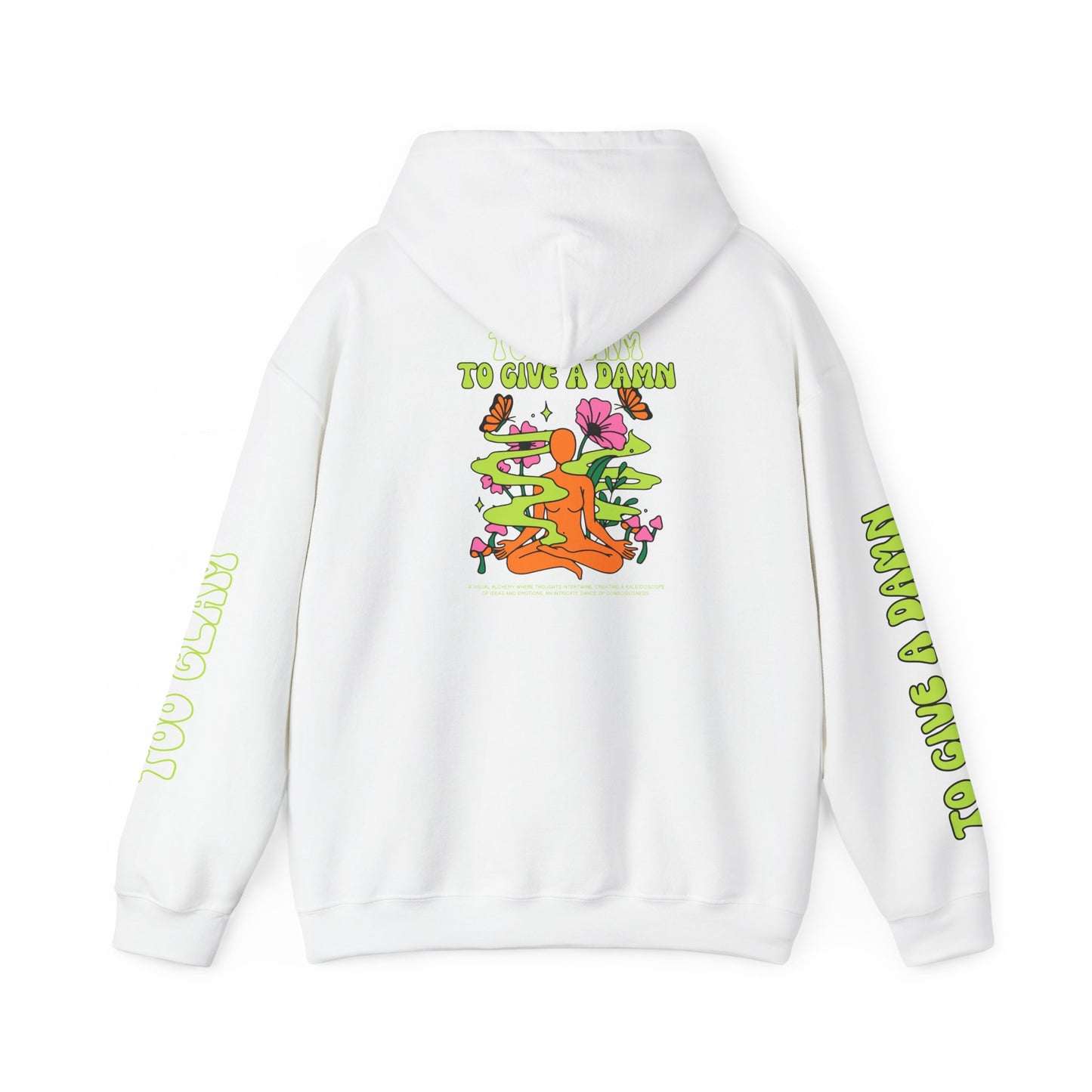 Unisex Heavy Blend™ Hooded Sweatshirt - 'Too Good to Give a Damn' Art Design