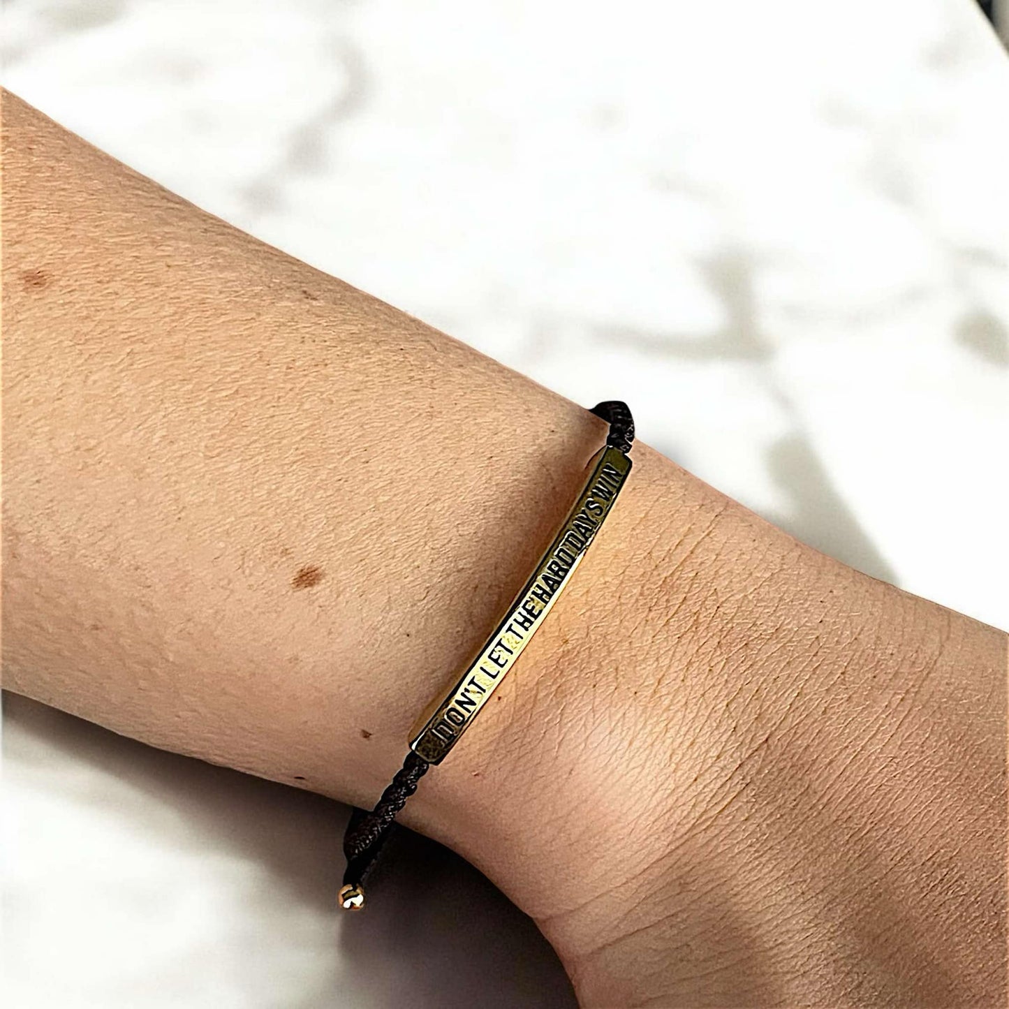 Don't Let The Hard Days Win Motivational Minimalist Tube Bracelet