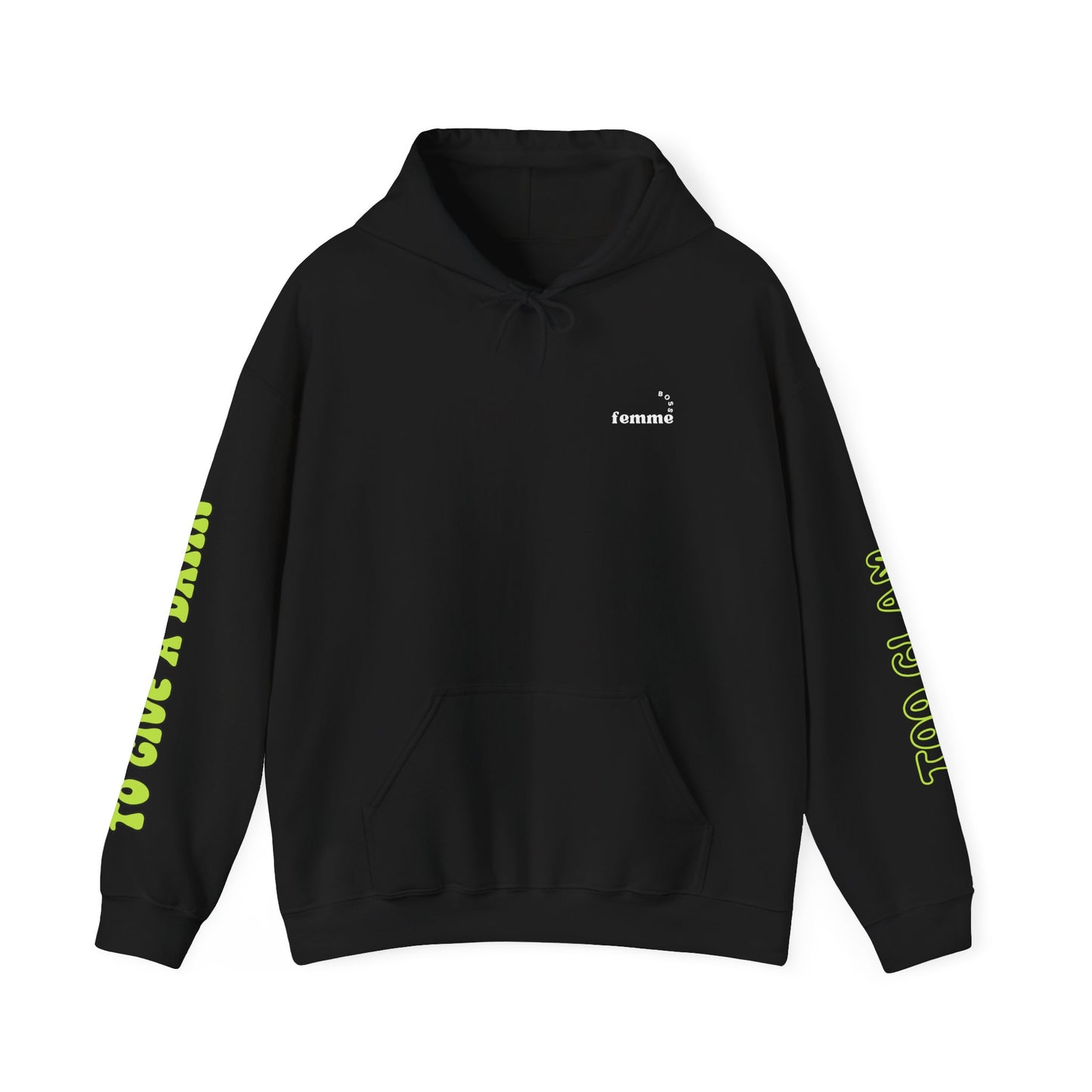 Unisex Heavy Blend™ Hooded Sweatshirt - 'Too Good to Give a Damn' Art Design