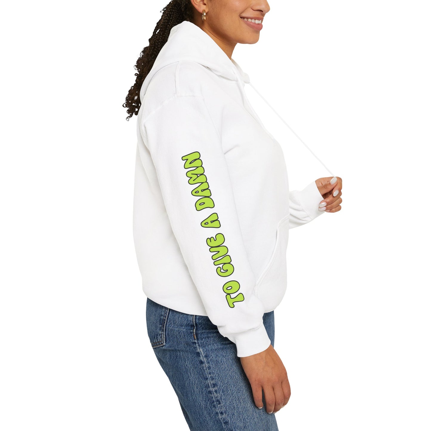 Unisex Heavy Blend™ Hooded Sweatshirt - 'Too Good to Give a Damn' Art Design