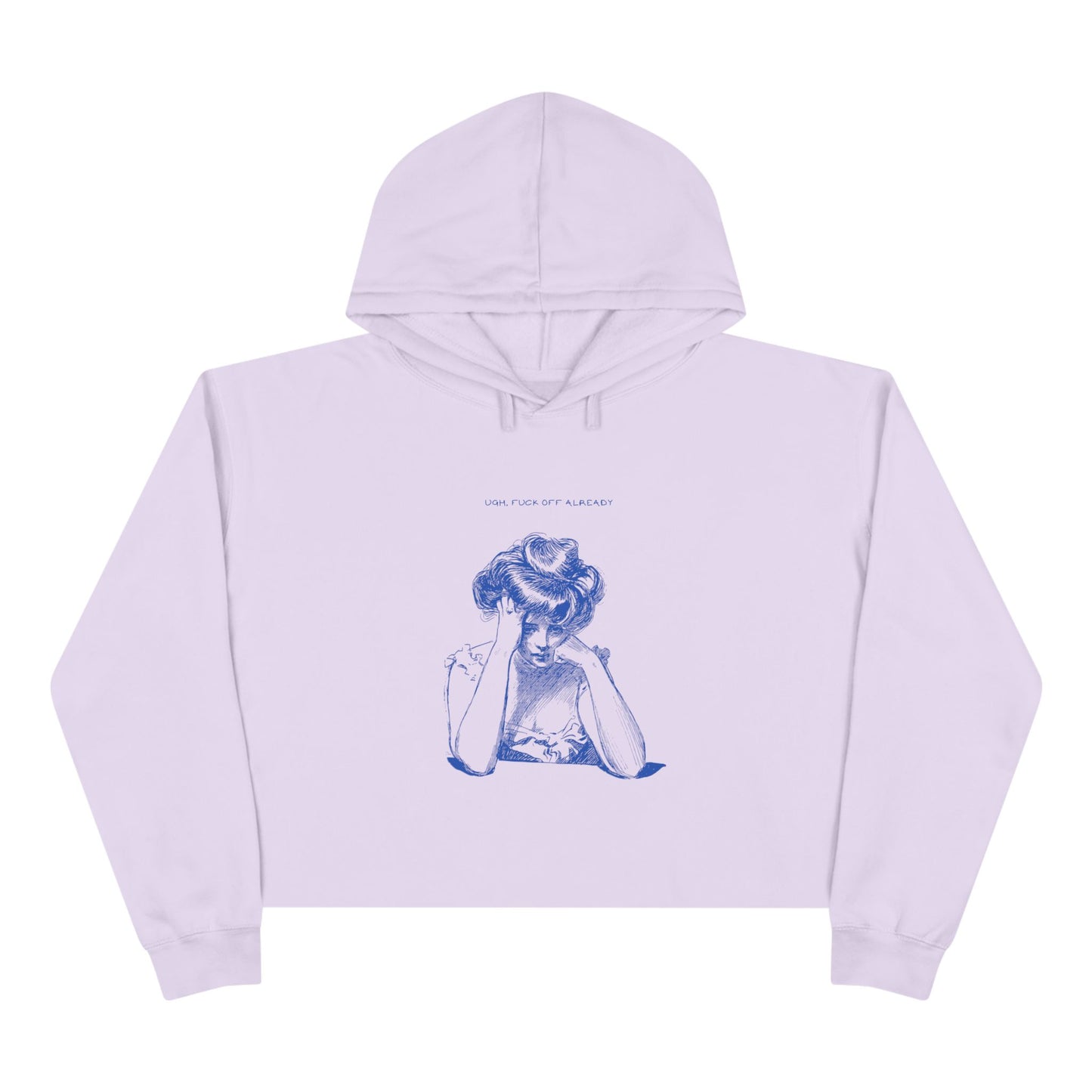 Femme Crop Hoodie - 'Usual Fuck Off' Graphic