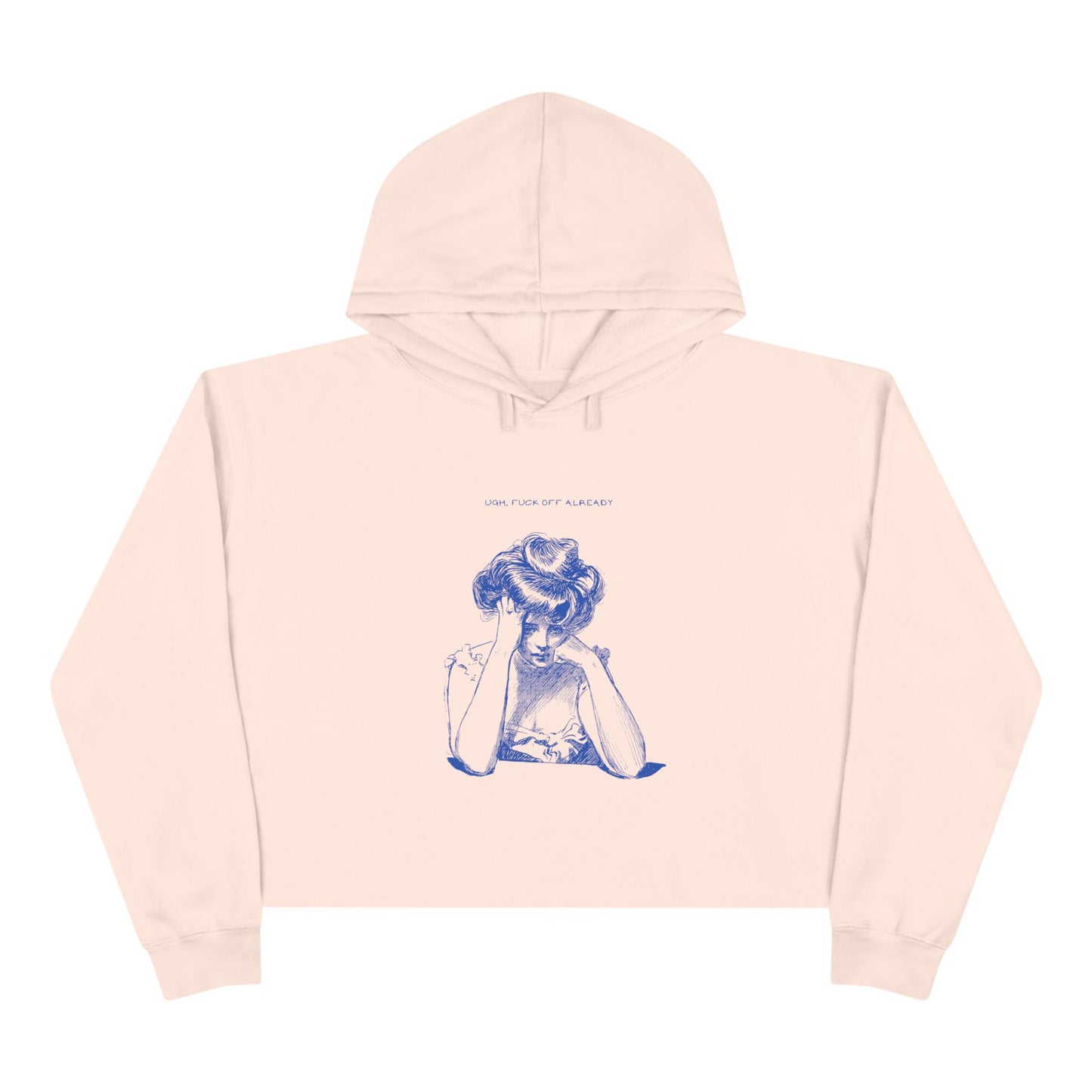 Femme Crop Hoodie - 'Usual Fuck Off' Graphic