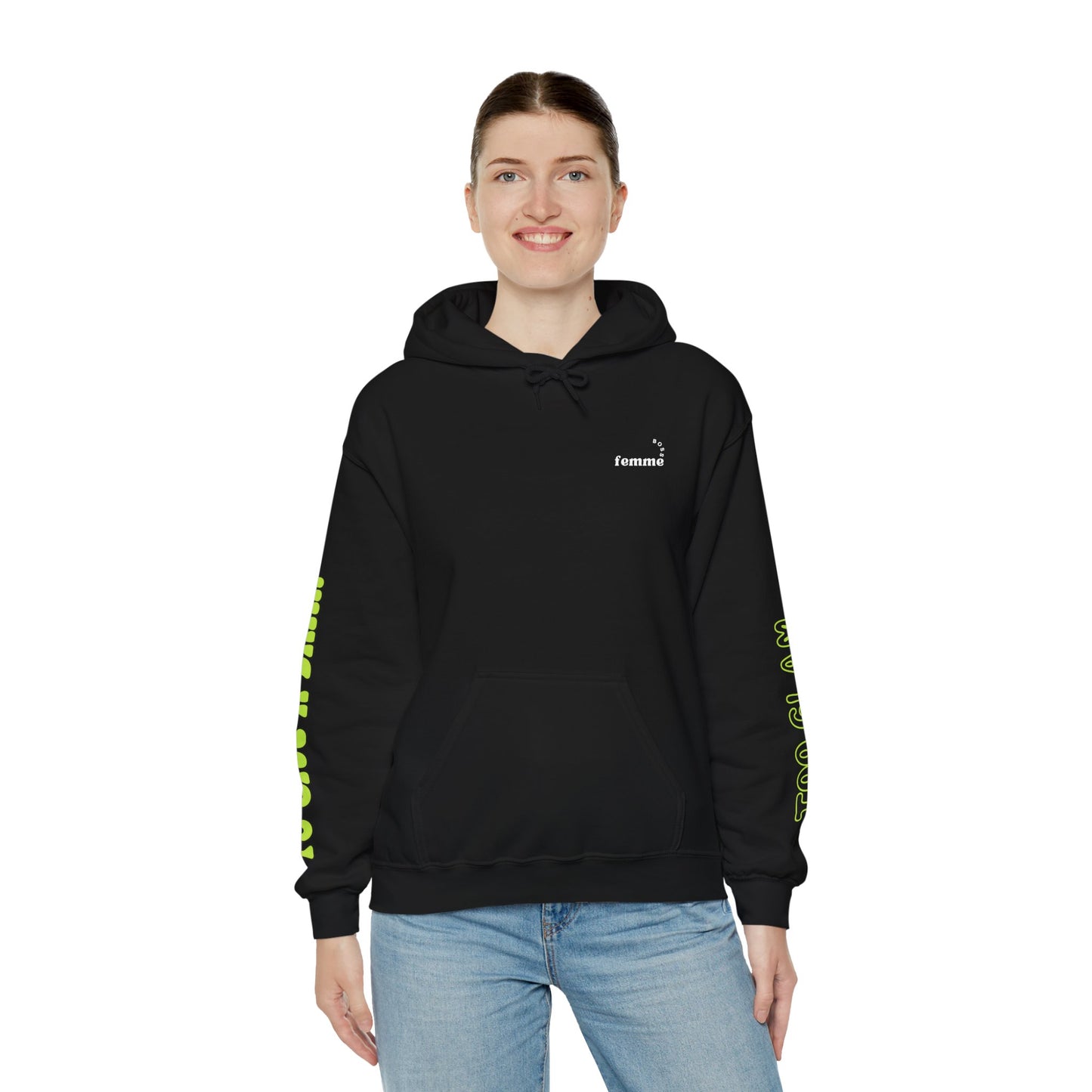 Unisex Heavy Blend™ Hooded Sweatshirt - 'Too Good to Give a Damn' Art Design