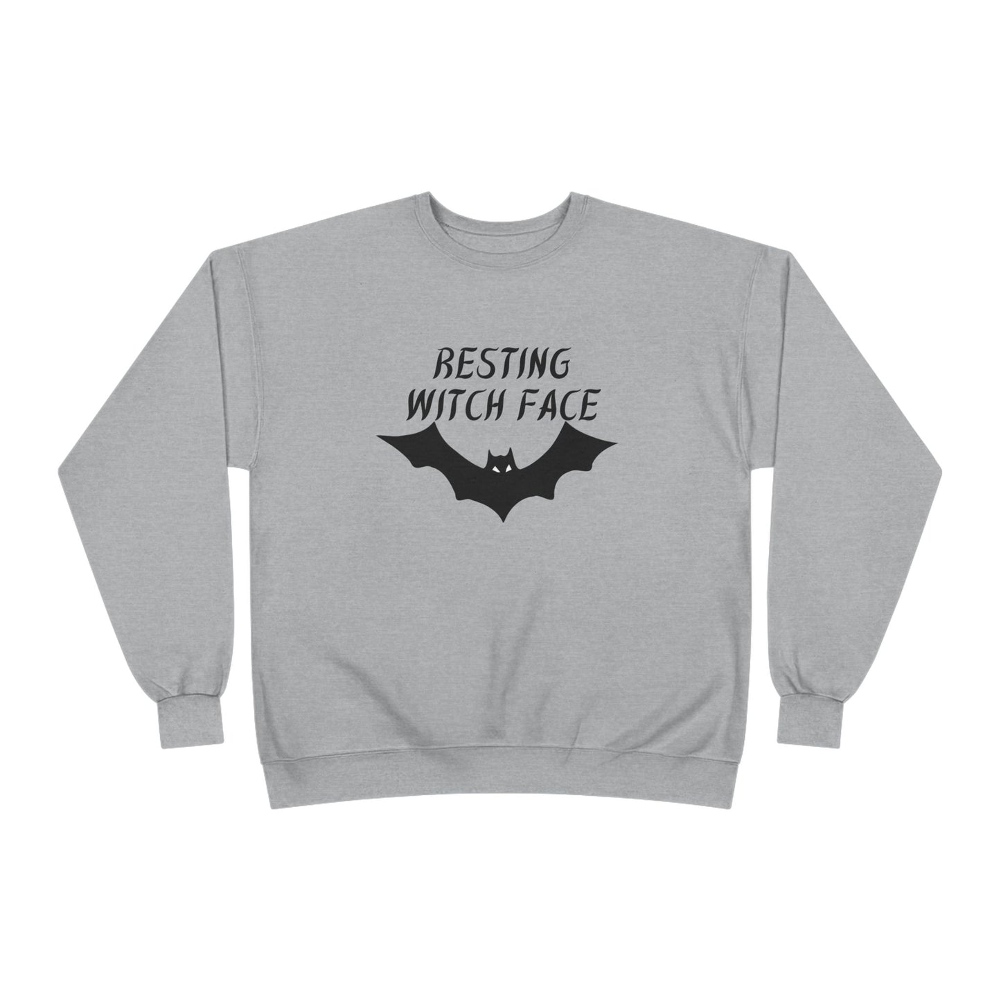 Resting Witch Face Eco-Friendly Crewneck Sweatshirt, Unisex Halloween Apparel, Cozy Fall Fashion, Spooky Gift for Her, Unique Casual Wear