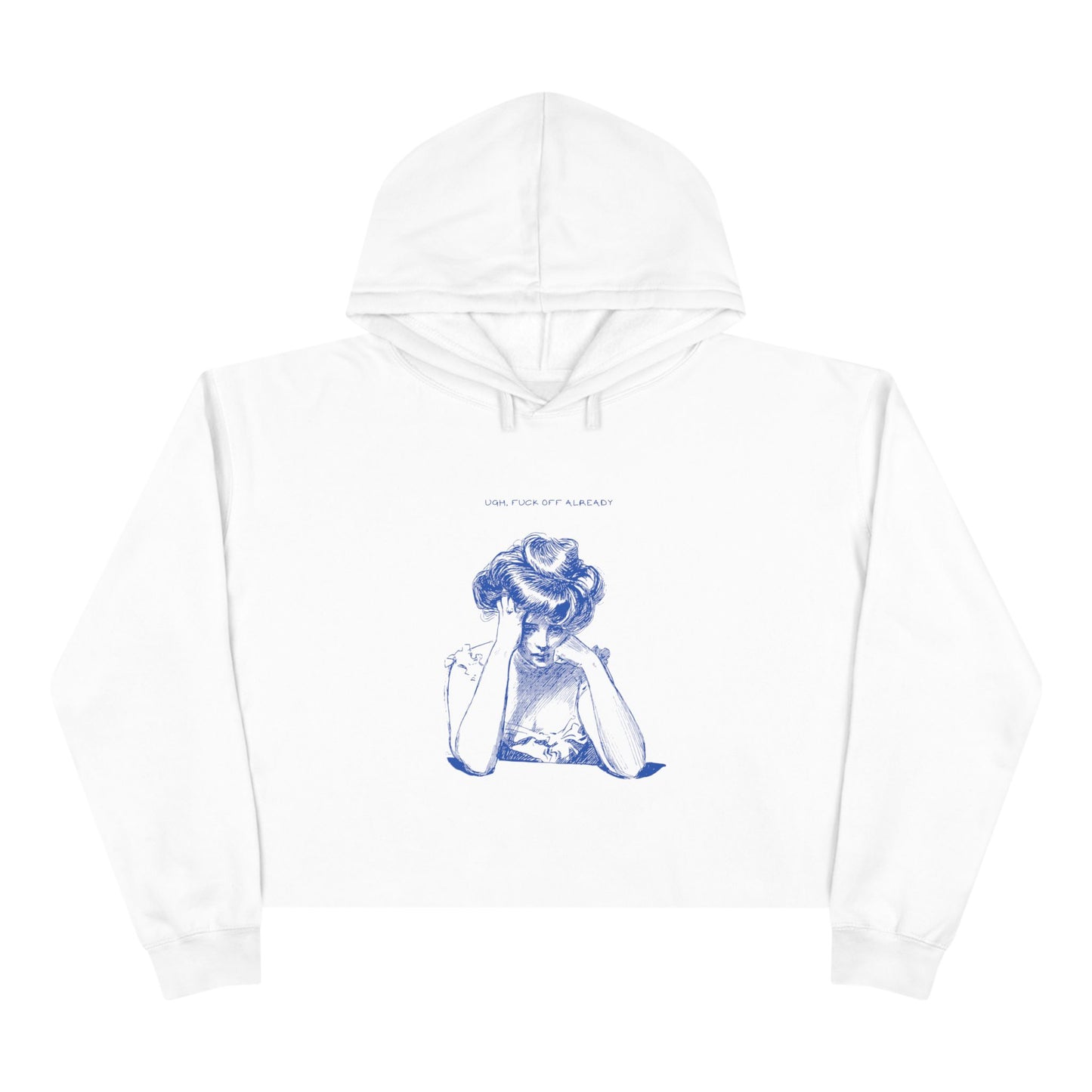 Femme Crop Hoodie - 'Usual Fuck Off' Graphic